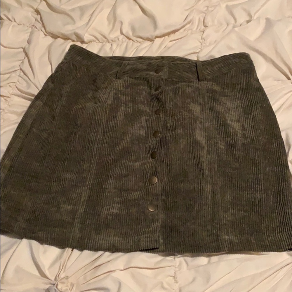 Dark Green Corduroy Skirt